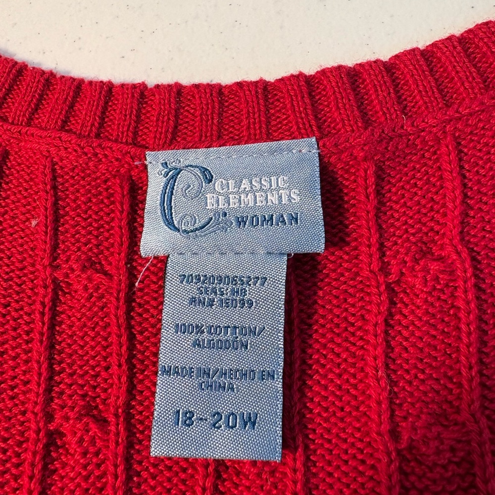 Classic Elements Red Cable Knit Sweater Vest Wome… - image 2